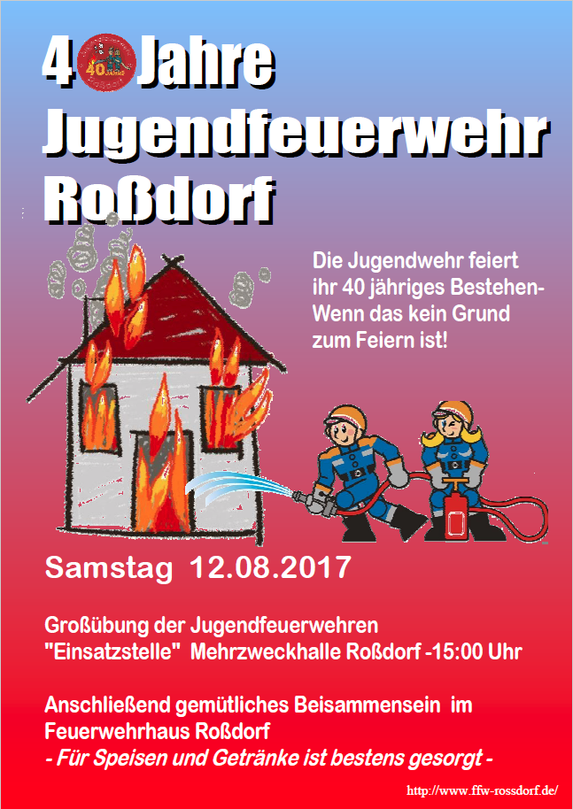 Plakat zur bung '40 Jahre JF Rodorf'